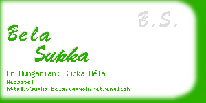 bela supka business card